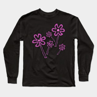 Violet flowers with noise effect Long Sleeve T-Shirt